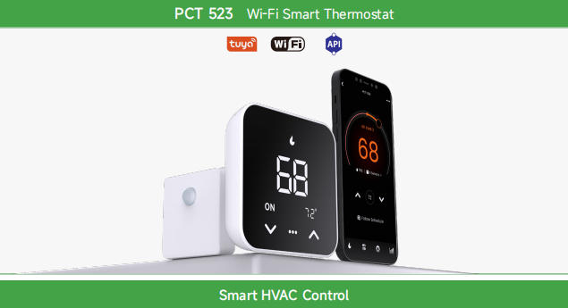 wifi controlled thermostat with 24Vac system for heating and cooling systems